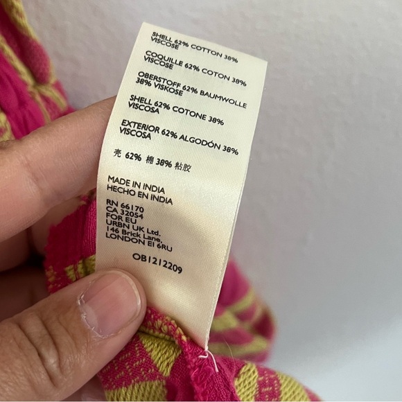 Maeve Dominique Pink &‎ Yellow Embroidered Long Sleeve Tunic Dress Size XS - Picture 15 of 15